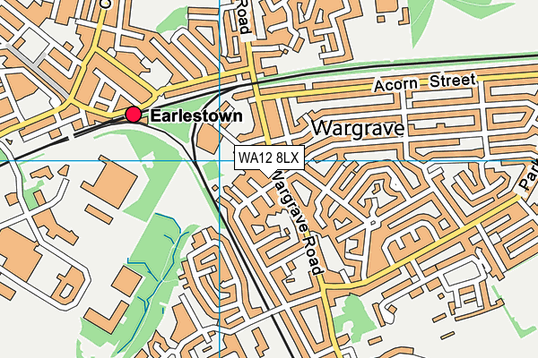 WA12 8LX map - OS VectorMap District (Ordnance Survey)