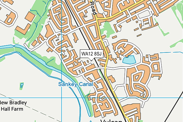 WA12 8SJ map - OS VectorMap District (Ordnance Survey) WA12 8SJ map - OS VectorMap District (Ordnance Survey)
