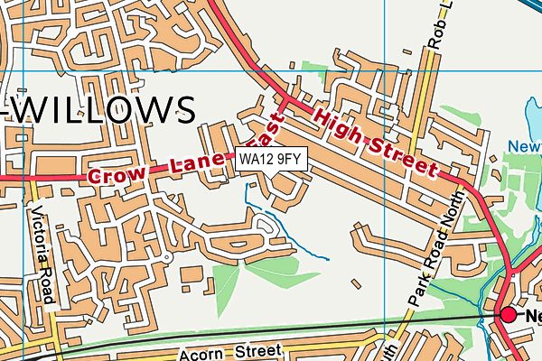 WA12 9FY map - OS VectorMap District (Ordnance Survey) WA12 9FY map - OS VectorMap District (Ordnance Survey)