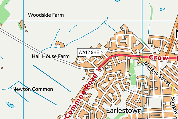 WA12 9HE map - OS VectorMap District (Ordnance Survey)