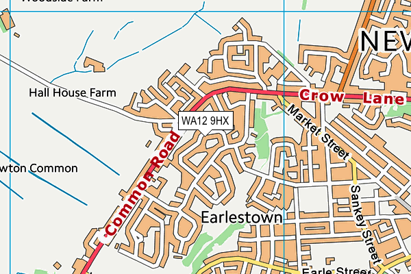 WA12 9HX map - OS VectorMap District (Ordnance Survey)