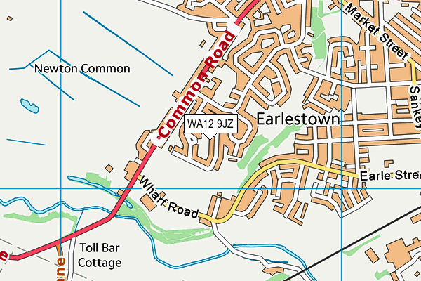 WA12 9JZ map - OS VectorMap District (Ordnance Survey) WA12 9JZ map - OS VectorMap District (Ordnance Survey)