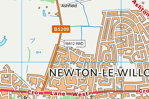 WA12 9WD map - OS VectorMap District (Ordnance Survey)