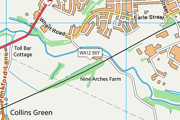 WA12 9XY map - OS VectorMap District (Ordnance Survey) WA12 9XY map - OS VectorMap District (Ordnance Survey)
