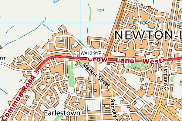 WA12 9YP map - OS VectorMap District (Ordnance Survey)
