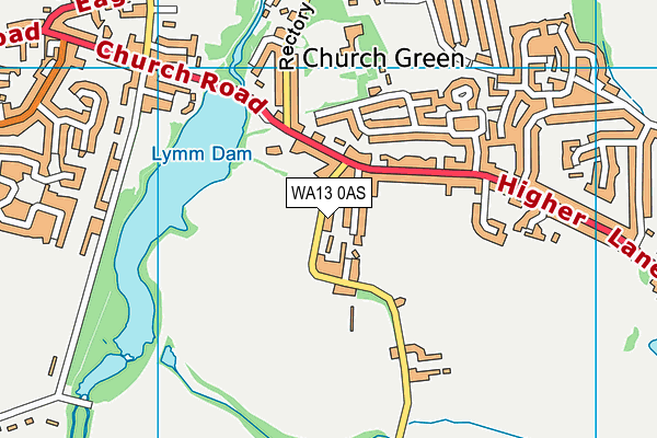 WA13 0AS map - OS VectorMap District (Ordnance Survey)