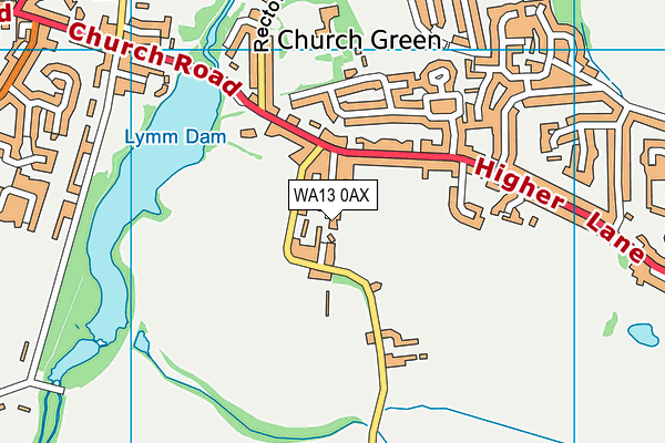 WA13 0AX map - OS VectorMap District (Ordnance Survey)
