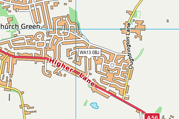 WA13 0BJ map - OS VectorMap District (Ordnance Survey) WA13 0BJ map - OS VectorMap District (Ordnance Survey)