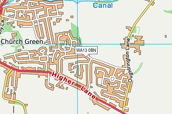 WA13 0BN map - OS VectorMap District (Ordnance Survey) WA13 0BN map - OS VectorMap District (Ordnance Survey)