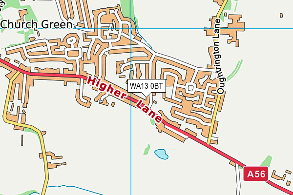 WA13 0BT map - OS VectorMap District (Ordnance Survey) WA13 0BT map - OS VectorMap District (Ordnance Survey)