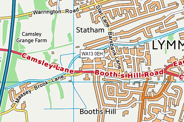 WA13 0EH map - OS VectorMap District (Ordnance Survey) WA13 0EH map - OS VectorMap District (Ordnance Survey)