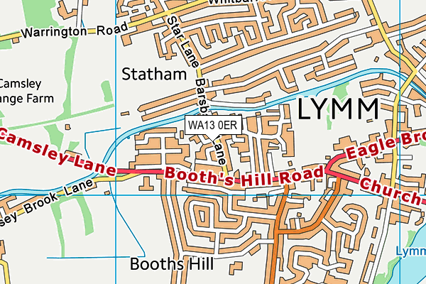 WA13 0ER map - OS VectorMap District (Ordnance Survey) WA13 0ER map - OS VectorMap District (Ordnance Survey)