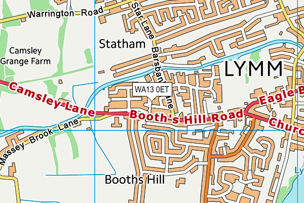 WA13 0ET map - OS VectorMap District (Ordnance Survey) WA13 0ET map - OS VectorMap District (Ordnance Survey)