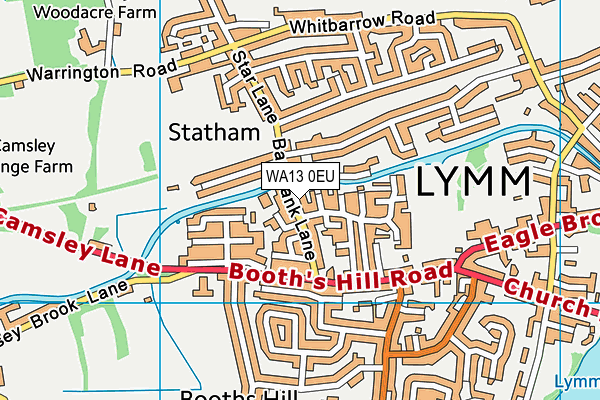 WA13 0EU map - OS VectorMap District (Ordnance Survey)