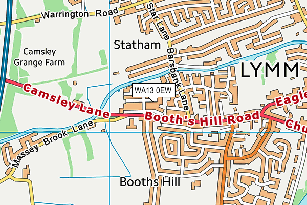 WA13 0EW map - OS VectorMap District (Ordnance Survey)
