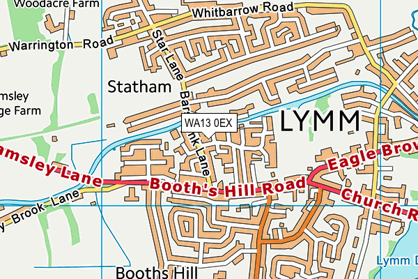 WA13 0EX map - OS VectorMap District (Ordnance Survey) WA13 0EX map - OS VectorMap District (Ordnance Survey)