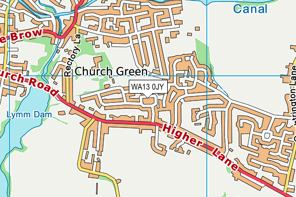 WA13 0JY map - OS VectorMap District (Ordnance Survey)
