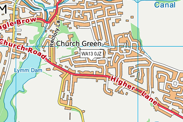 WA13 0JZ map - OS VectorMap District (Ordnance Survey)
