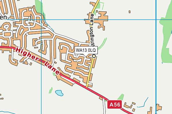 WA13 0LQ map - OS VectorMap District (Ordnance Survey) WA13 0LQ map - OS VectorMap District (Ordnance Survey)