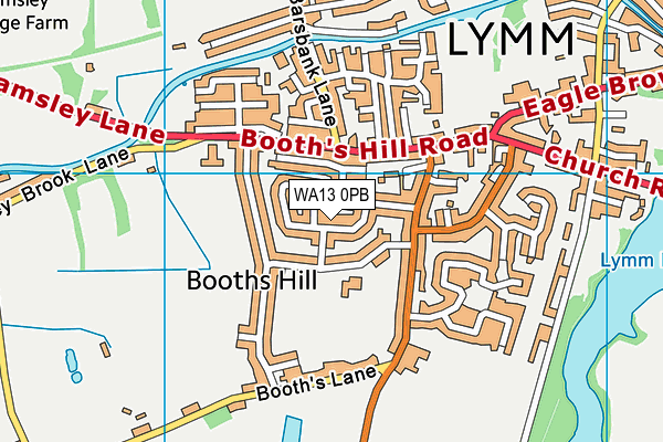 WA13 0PB map - OS VectorMap District (Ordnance Survey) WA13 0PB map - OS VectorMap District (Ordnance Survey)