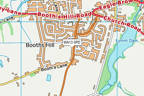 WA13 0PD map - OS VectorMap District (Ordnance Survey)