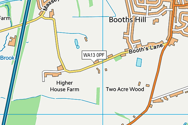 WA13 0PF map - OS VectorMap District (Ordnance Survey)
