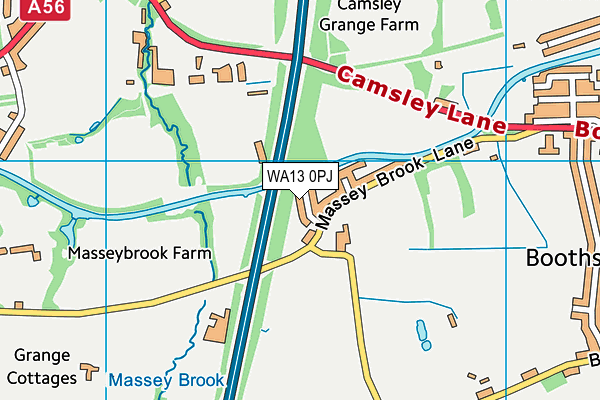 WA13 0PJ map - OS VectorMap District (Ordnance Survey)