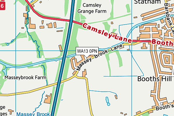 WA13 0PN map - OS VectorMap District (Ordnance Survey)