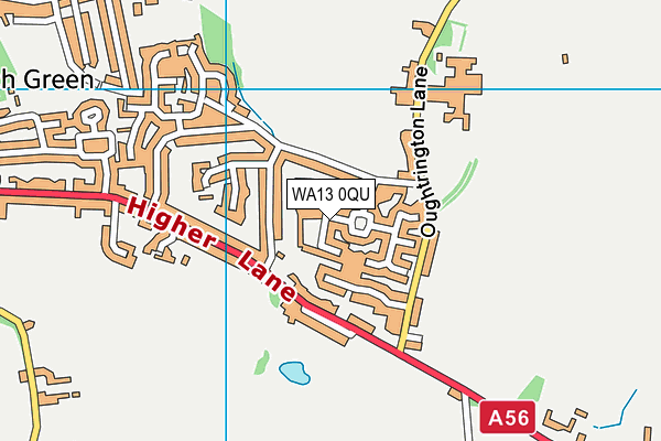 WA13 0QU map - OS VectorMap District (Ordnance Survey) WA13 0QU map - OS VectorMap District (Ordnance Survey)