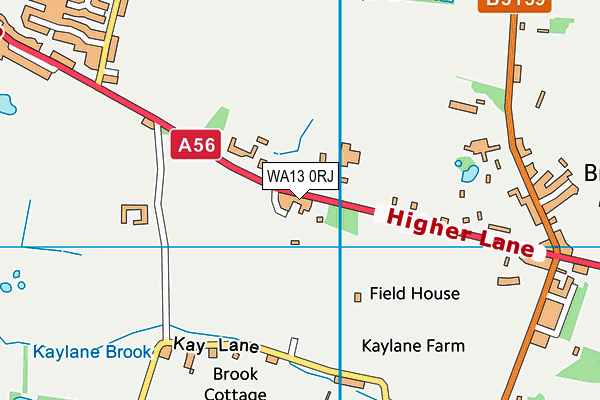 WA13 0RJ map - OS VectorMap District (Ordnance Survey) WA13 0RJ map - OS VectorMap District (Ordnance Survey)