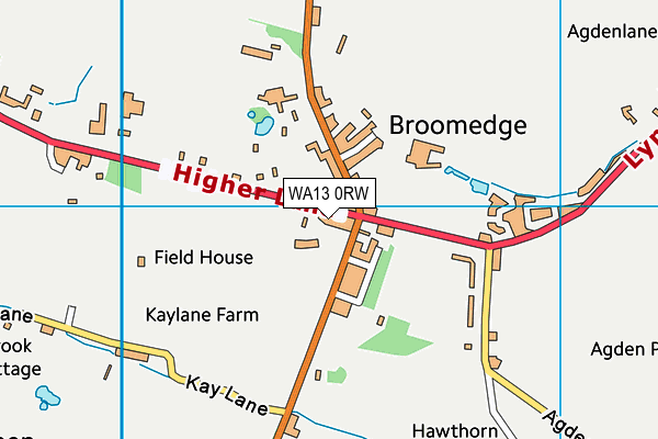 WA13 0RW map - OS VectorMap District (Ordnance Survey) WA13 0RW map - OS VectorMap District (Ordnance Survey)