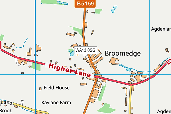 WA13 0SG map - OS VectorMap District (Ordnance Survey) WA13 0SG map - OS VectorMap District (Ordnance Survey)