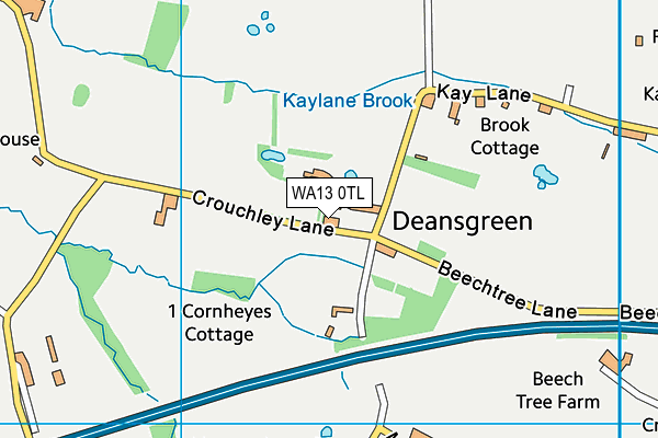 WA13 0TL map - OS VectorMap District (Ordnance Survey) WA13 0TL map - OS VectorMap District (Ordnance Survey)