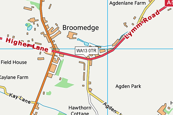 WA13 0TR map - OS VectorMap District (Ordnance Survey) WA13 0TR map - OS VectorMap District (Ordnance Survey)