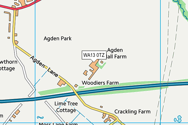 WA13 0TZ map - OS VectorMap District (Ordnance Survey)