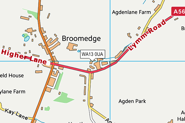 WA13 0UA map - OS VectorMap District (Ordnance Survey)