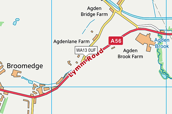 WA13 0UF map - OS VectorMap District (Ordnance Survey) WA13 0UF map - OS VectorMap District (Ordnance Survey)