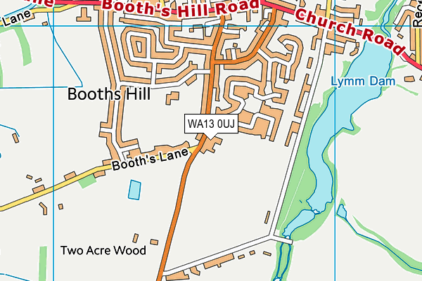 WA13 0UJ map - OS VectorMap District (Ordnance Survey) WA13 0UJ map - OS VectorMap District (Ordnance Survey)