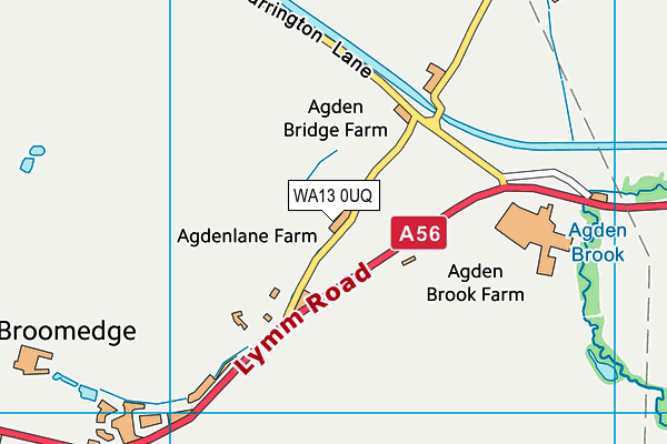 WA13 0UQ map - OS VectorMap District (Ordnance Survey)