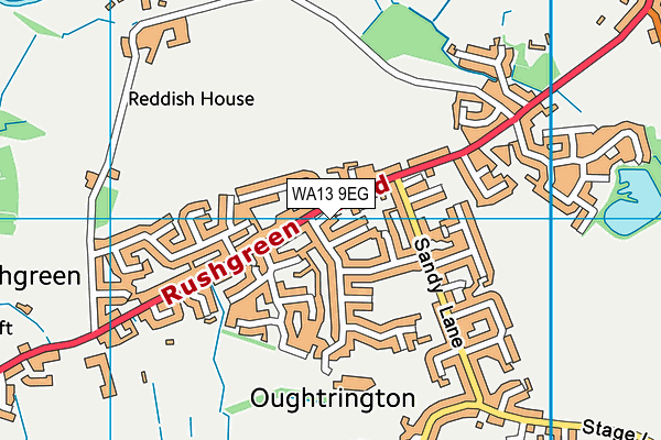 WA13 9EG map - OS VectorMap District (Ordnance Survey)