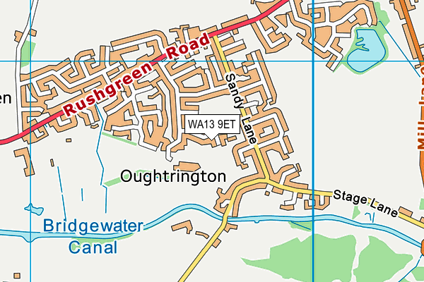 WA13 9ET map - OS VectorMap District (Ordnance Survey) WA13 9ET map - OS VectorMap District (Ordnance Survey)