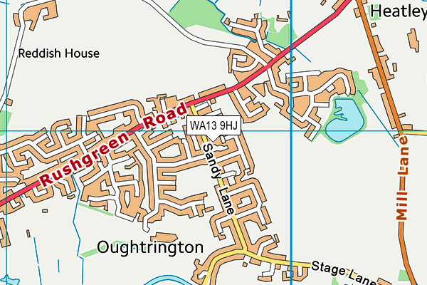WA13 9HJ map - OS VectorMap District (Ordnance Survey)