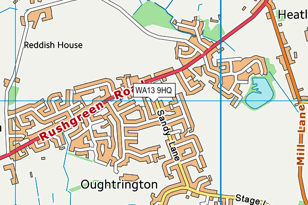 WA13 9HQ map - OS VectorMap District (Ordnance Survey) WA13 9HQ map - OS VectorMap District (Ordnance Survey)