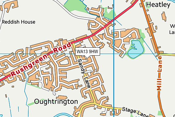 WA13 9HW map - OS VectorMap District (Ordnance Survey)