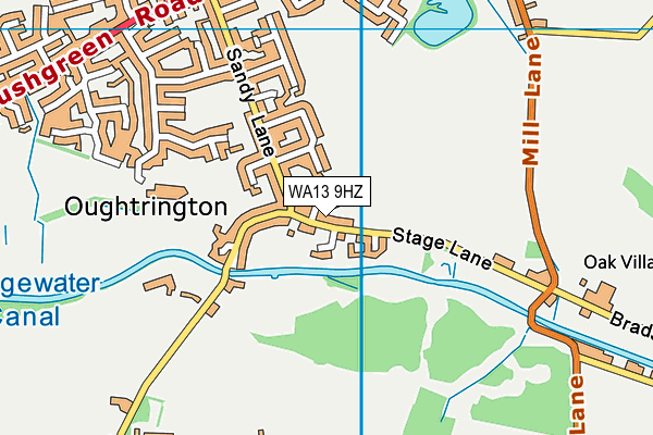 WA13 9HZ map - OS VectorMap District (Ordnance Survey) WA13 9HZ map - OS VectorMap District (Ordnance Survey)