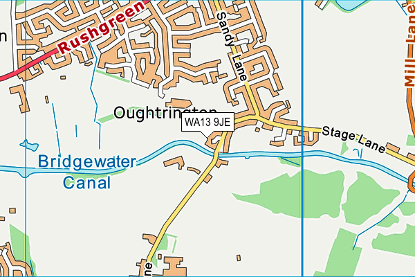 WA13 9JE map - OS VectorMap District (Ordnance Survey) WA13 9JE map - OS VectorMap District (Ordnance Survey)