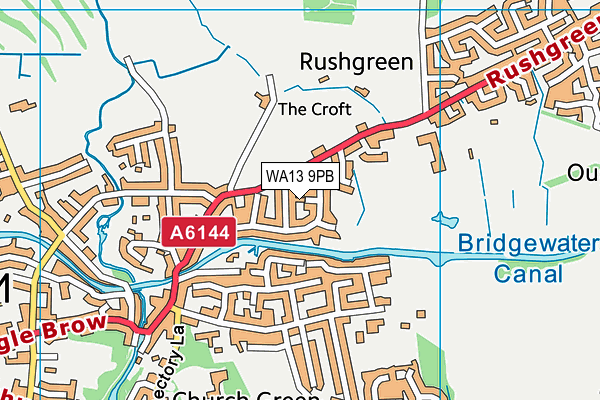 WA13 9PB map - OS VectorMap District (Ordnance Survey)