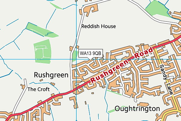 WA13 9QB map - OS VectorMap District (Ordnance Survey) WA13 9QB map - OS VectorMap District (Ordnance Survey)