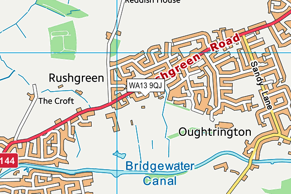 WA13 9QJ map - OS VectorMap District (Ordnance Survey) WA13 9QJ map - OS VectorMap District (Ordnance Survey)