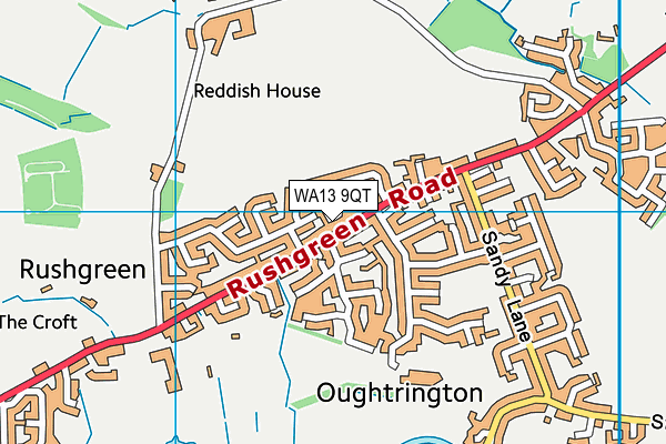 WA13 9QT map - OS VectorMap District (Ordnance Survey) WA13 9QT map - OS VectorMap District (Ordnance Survey)